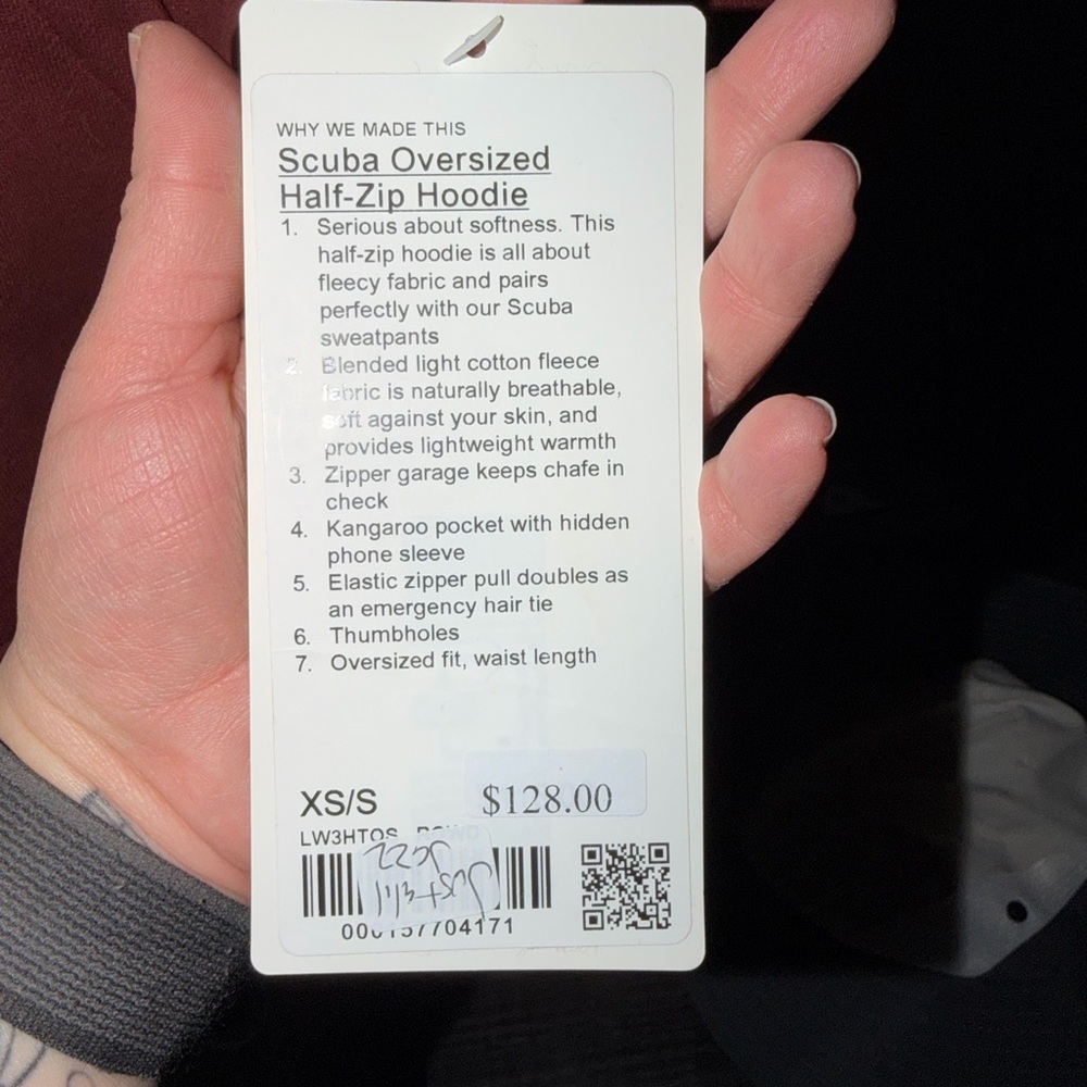 Lululemon NWT Scuba Oversized Half-Zip Hoodie